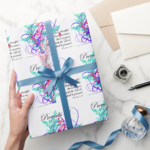 Colour Swirl Christian Virtuous Woman Wrapping Paper