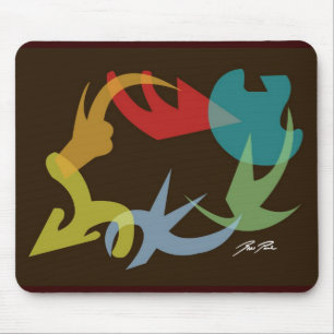 Colour Swirl Figures Mouse Pad