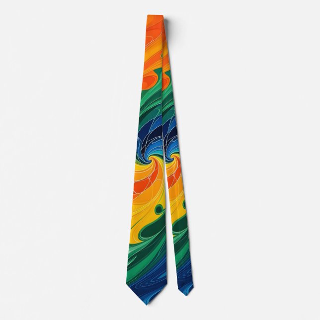 Colour Swirl Mens Necktie (Front)