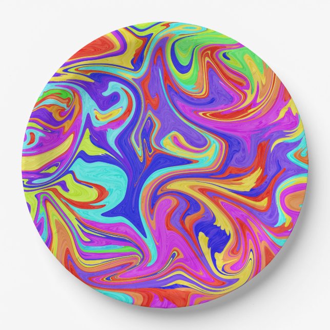 Colour Swirl Paper Plates (Front)