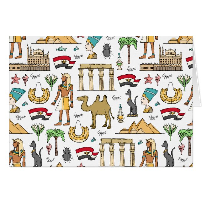 Colour Symbols of Egypt Pattern (Front Horizontal)