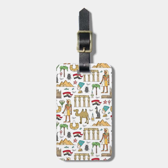 Colour Symbols of Egypt Pattern Luggage Tag (Front Vertical)