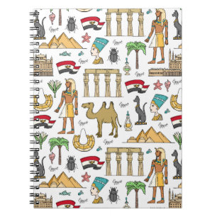 Colour Symbols of Egypt Pattern Notebook