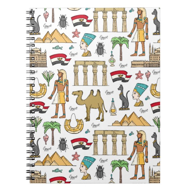 Colour Symbols of Egypt Pattern Notebook (Front)