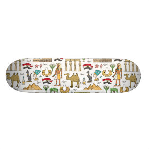 Colour Symbols of Egypt Pattern Skateboard