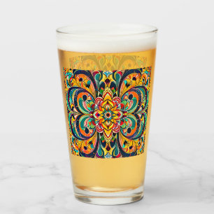 Colour Symphony Mandala – Bold Psychedelic Floral Glass