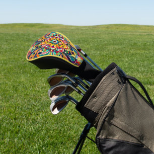 Colour Symphony Mandala – Bold Psychedelic Floral Golf Head Cover