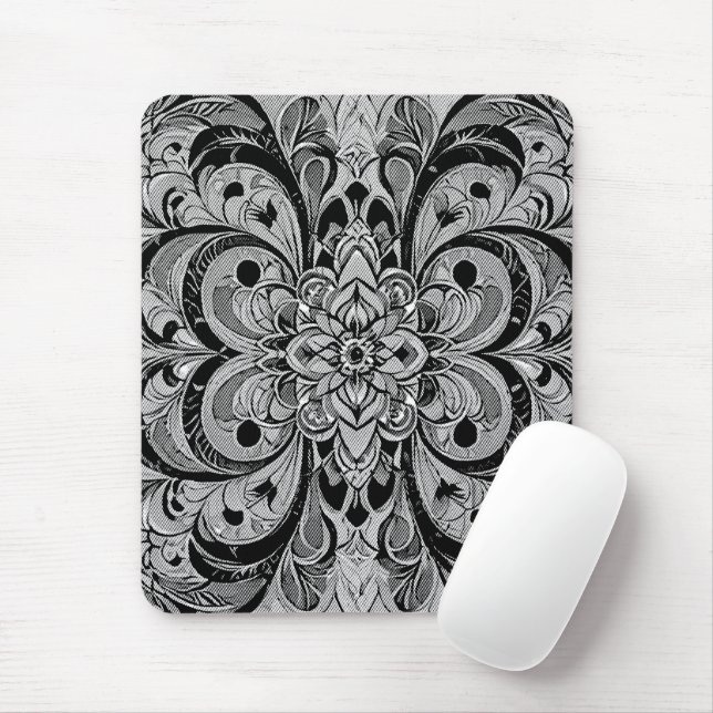 Colour Symphony Mandala – Bold Psychedelic Floral Mouse Pad (With Mouse)