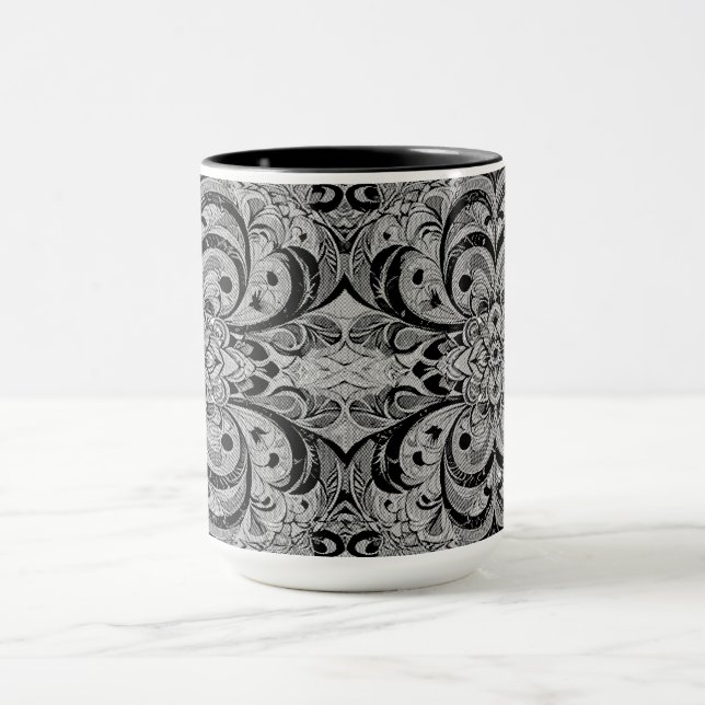 Colour Symphony Mandala – Bold Psychedelic Floral Mug (Center)