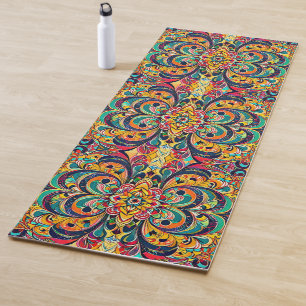 Colour Symphony Mandala – Bold Psychedelic Floral Yoga Mat