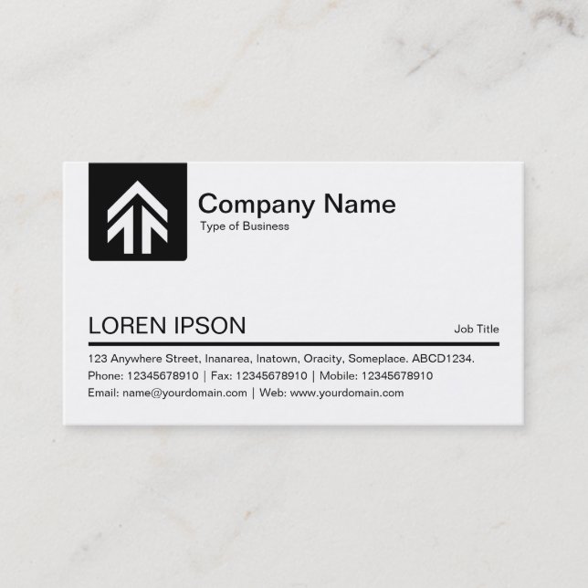 Colour Tab Arrow - Black Business Card (Front)