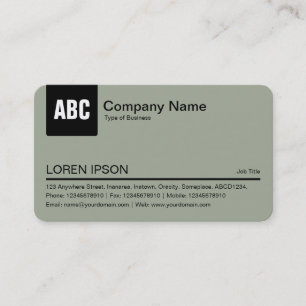 Colour Tab - Black and Warm Grey a3ac99 Business Card
