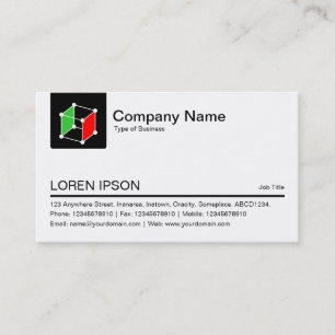 Colour Tab Cube - Black Business Card