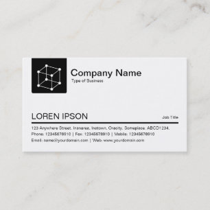 Colour Tab Cube - Black Business Card