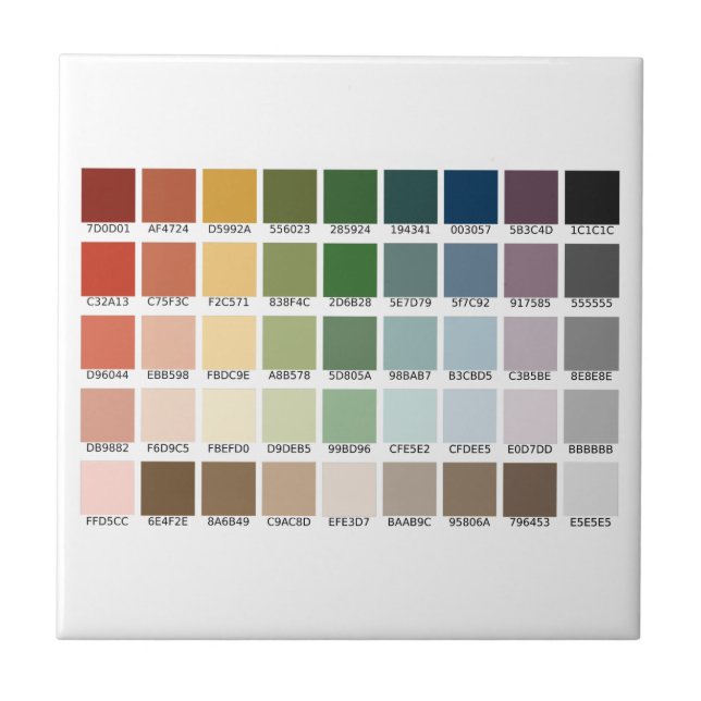 Colour Test Ceramic Tile (Front)