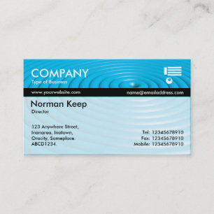 Colour Tex Banded - Concentric Rings - Blue Business Card