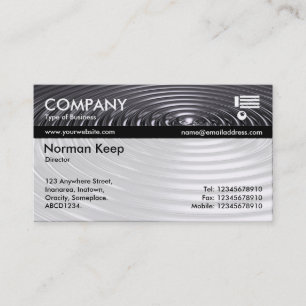 Colour Tex Banded - Concentric Rings - Chrome Business Card