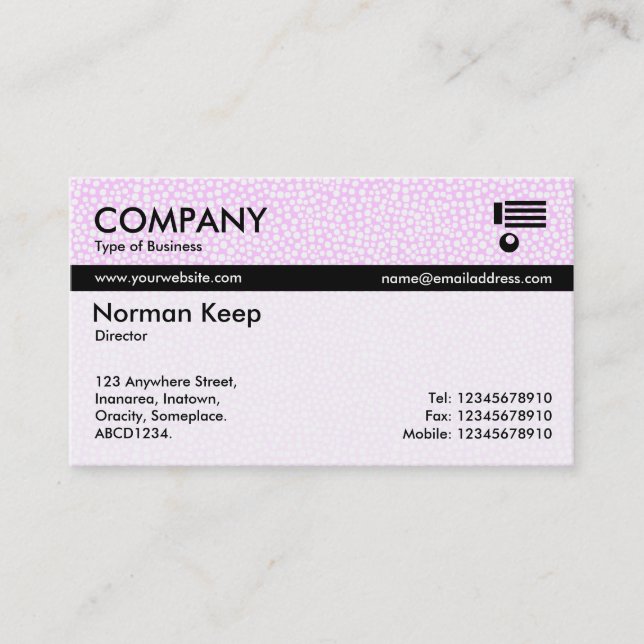 Colour Tex Banded - Random Spots - Pale Pink Business Card (Front)