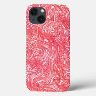 Colour texture "pearly strawberry cream" iPhone 13 case