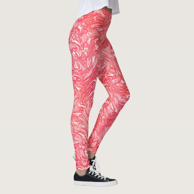 Colour texture "pearly strawberry cream" leggings (Right)