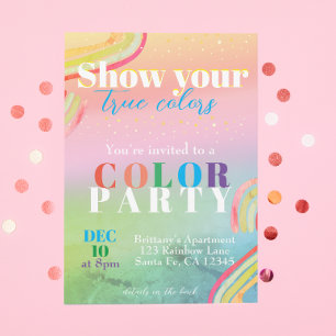 Colour Theme Adult Party Invitation