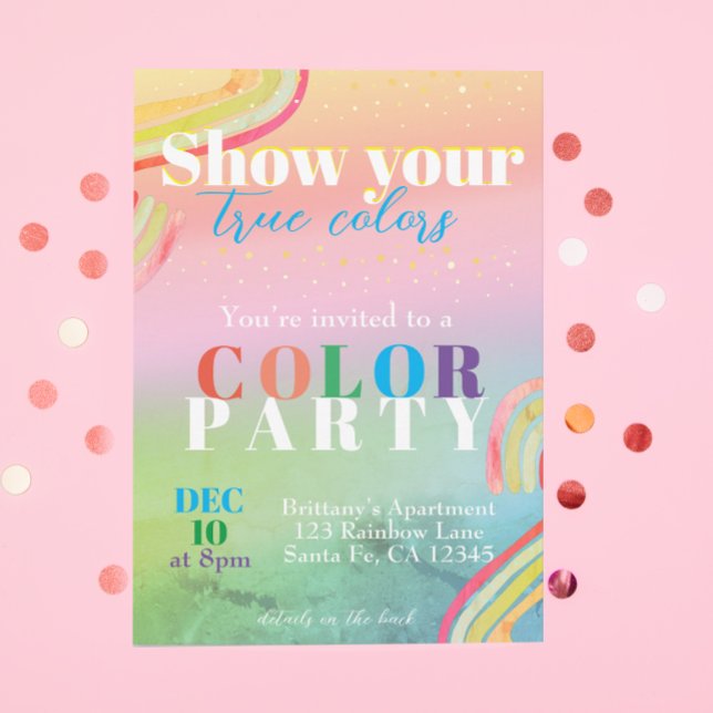 Colour Theme Adult Party Invitation (Creator Uploaded)