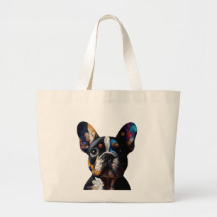 Colour Theory Frenchie Large Tote Bag