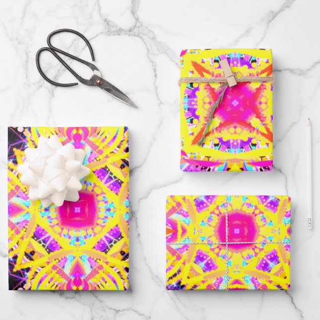 Colour Therapy Wrapping Paper Flat Sheet Set of 3 (Front)