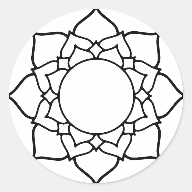 Colour This Mandala Craft Project Classic Round Sticker (Front)