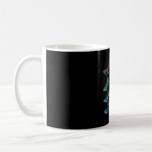 Colour tie dye print butterfly rainbow hippie coffee mug