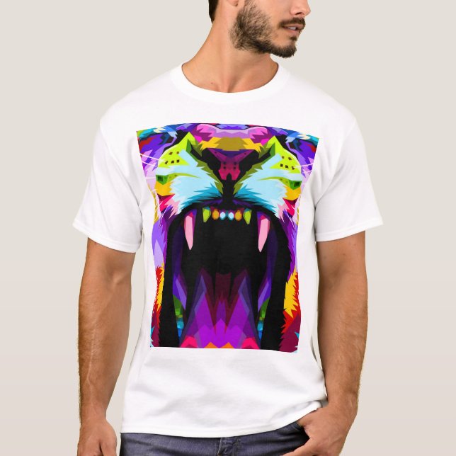 Colour Tiger Roar T-Shirt (Front)