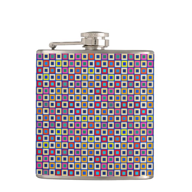Colour Tiles Hip Flask (Front)