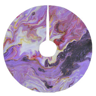 Colour tone acrylic paints, abstract. brushed polyester tree skirt