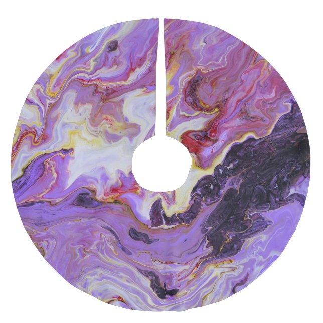 Colour tone acrylic paints, abstract. brushed polyester tree skirt (Front)