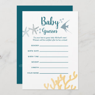 Colour trend Under the Sea Baby Shower Baby Guesse Invitation