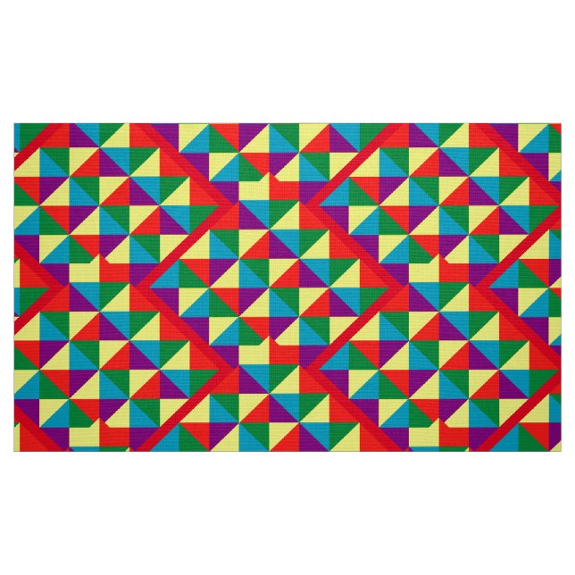 Colour triangles pattern fabric (Fat Quarter)