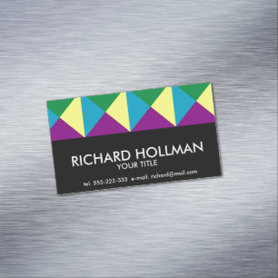 Colour triangles pattern Magnetic business card
