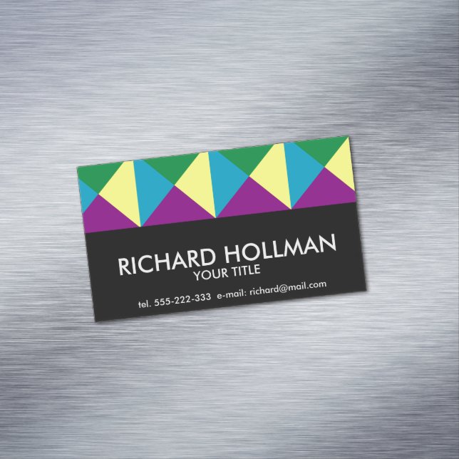 Colour triangles pattern 	Magnetic business card (In Situ)