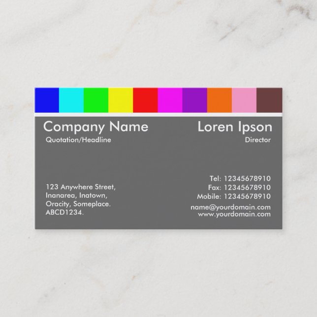 Colour Variations 06 (60% Grey) Business Card (Front)