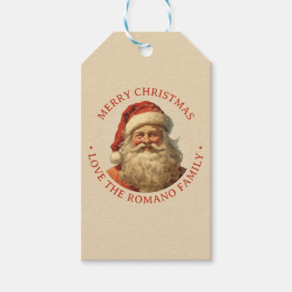 Colour Vintage Santa Christmas Gift Tags