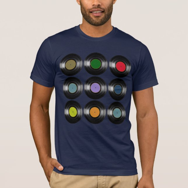Colour Vinyl Records Music T-Shirt (Front)