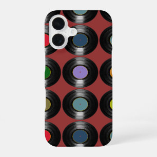 Colour Vinyl Records pattern iPhone 16 Case