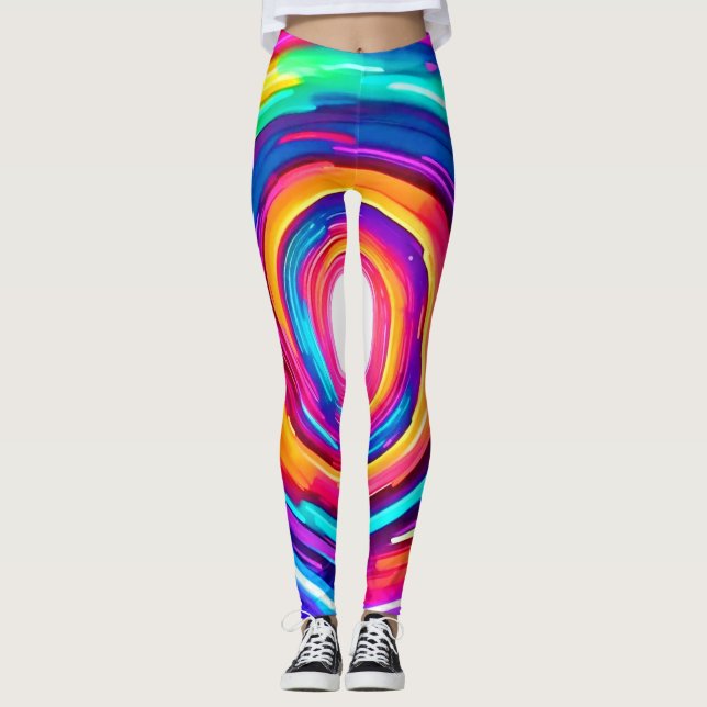 Colour Vortex: Dynamic Design Leggings (Front)