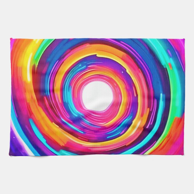 Colour Vortex: Dynamic Design Tea Towel (Horizontal)