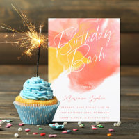 Colour Wash Birthday Party Invitation