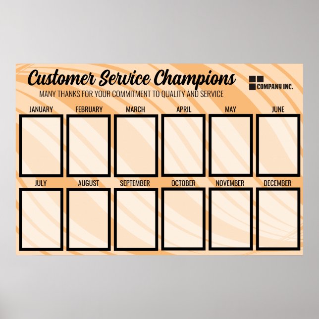 Colour wave employee of the month photo display poster (Front)