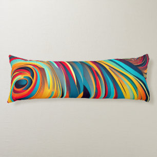 Colour Wave Fusion – Modern Abstract Swirl Art Body Cushion