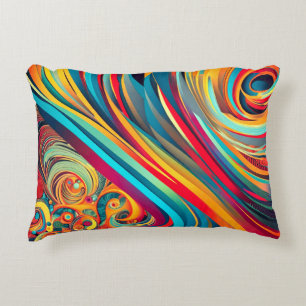 Colour Wave Fusion – Modern Abstract Swirl Art Decorative Cushion