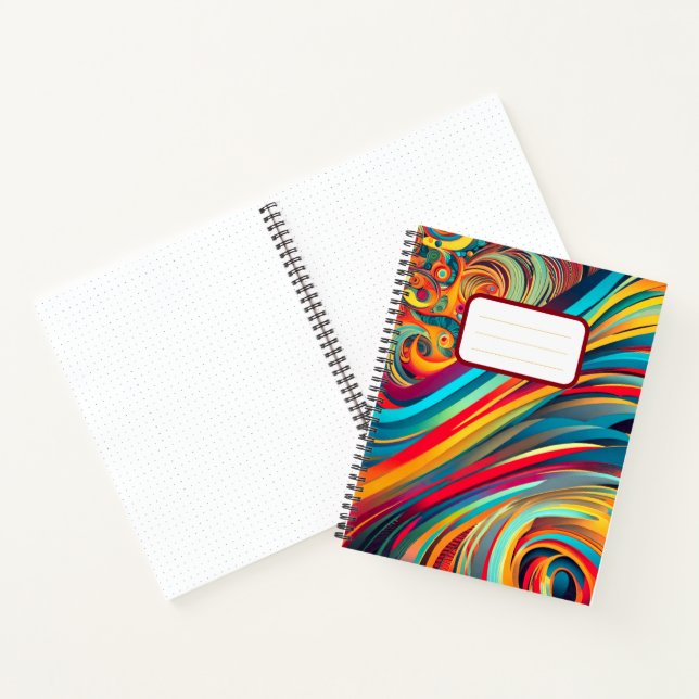 Colour Wave Fusion – Modern Abstract Swirl Art Notebook (Inside)