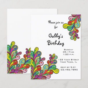Colour Waves Birthday Party Invitation